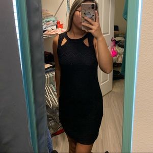 Black Lace Cut Out Dress